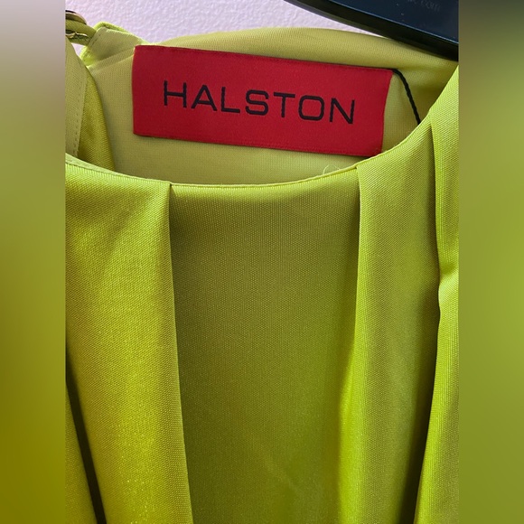 Halston Heritage One Shoulder Yellow Dress - Picture 3 of 3